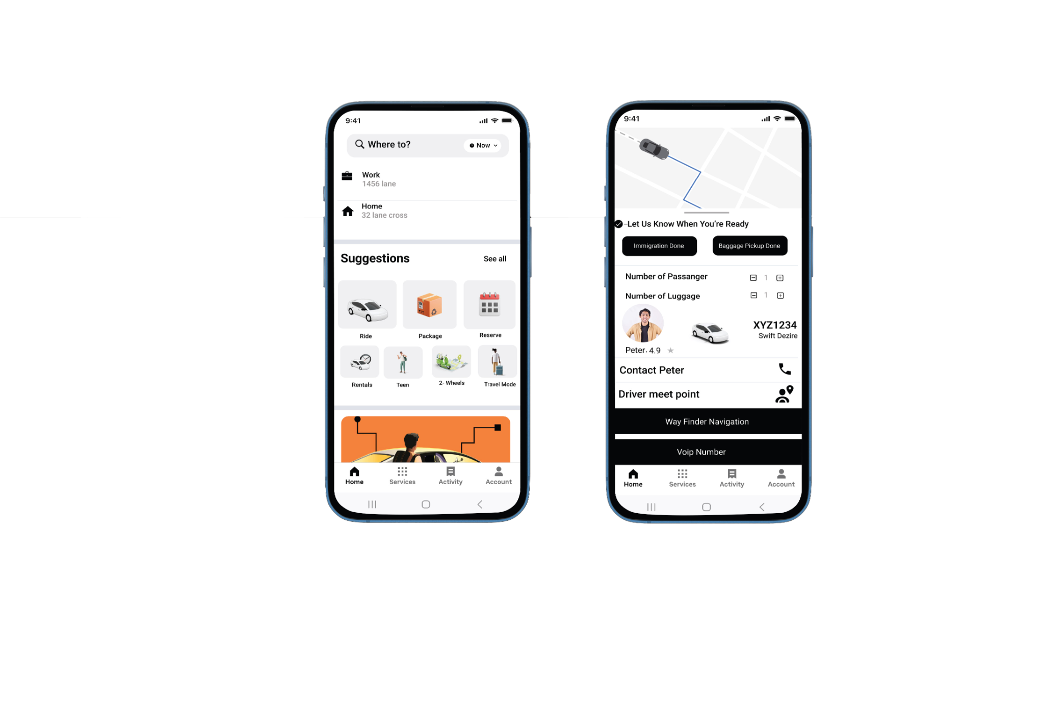 Uber Travel Mode app screens