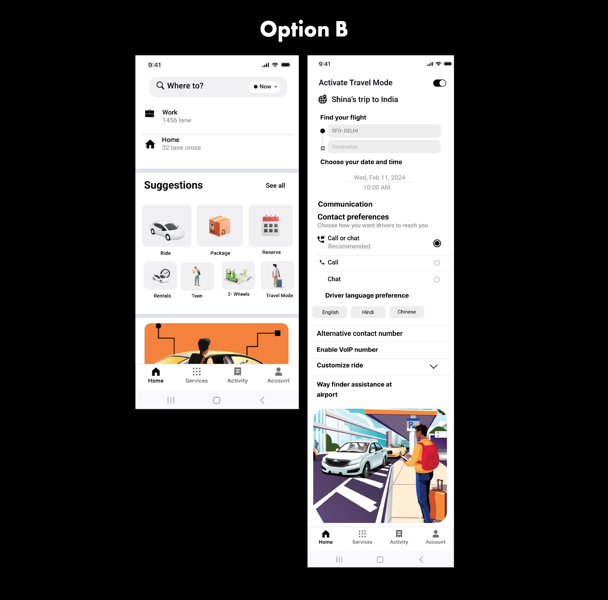 Option B single scrollable setup
